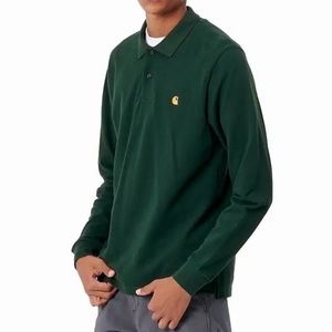 NWOT Men’s Carhartt WIP Green Long Sleeve Polo button up